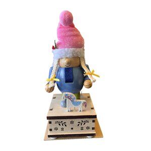 Happy Hygge Gnome Nutcracker Pink Hat Unicorn World Market New